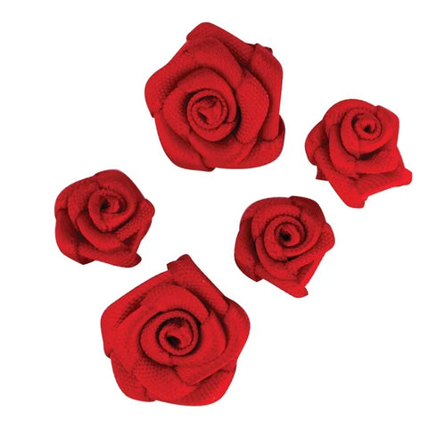 10mm & 15mm Assorted Grub Rose Flowers (available in 8 colours)